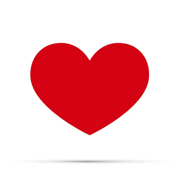 Corazón rojo icono de vector, símbolo de amor. Un símbolo de cuidado y ternura. Signo de San Valentín, emblema aislado sobre fondo blanco. Logo de salud. Estilo plano para diseño gráfico y web, logotipo — Vector de stock
