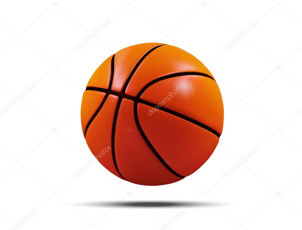 Vector Basketball ball isolated on a white background. Realistic 3d Fitness symbol