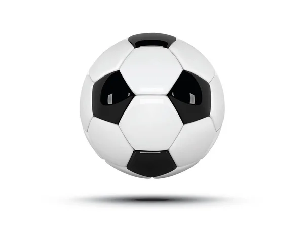 Bola de futebol realista ou bola de futebol no fundo branco. 3d estilo vetor bola isolada no fundo branco — Vetor de Stock