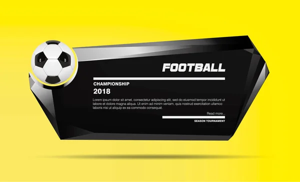 サッカー サッカー ポスター デザイン テンプレートです。フットボール リーグ カップのベクトルのポスター。サッカー サッカー バナー テキスト — ストックベクタ