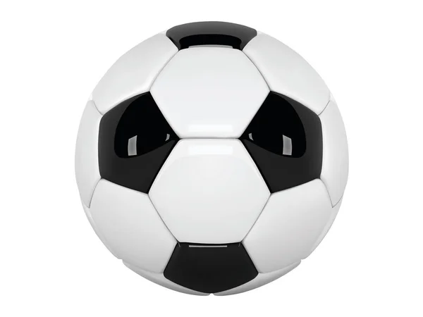 Pallone da calcio realistico o pallone da calcio su sfondo bianco. 3d stile vettoriale palla isolata su sfondo bianco — Vettoriale Stock