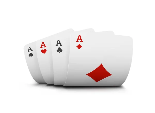 La combinaison de jouer aux cartes poker casino. Isolé jouer aux cartes sur la table isolé sur fond blanc. Vecteur — Image vectorielle