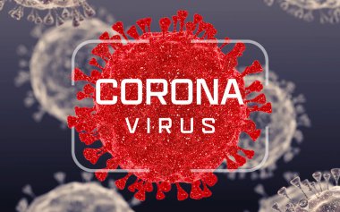 Corona virüsü. Virüs hücrelerine ya da bakterilere yakın çekim. Grip, mikroskop altında bir virüse bakmak, bulaşıcı bir hastalık. Mikroplar, bakteriler, hücre enfekte olmuş organizmalar. Virüs H1n1, Domuz Gribi, 3 boyutlu Hazırlama.