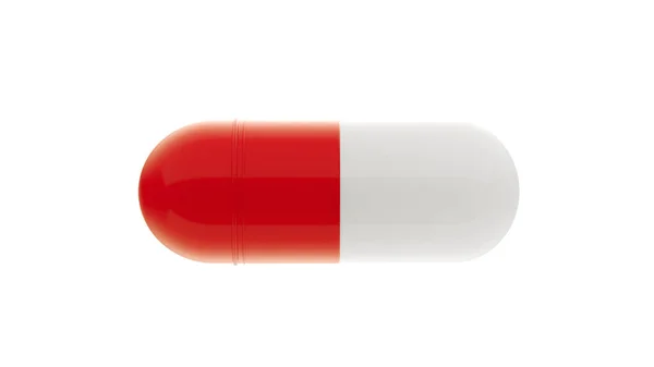 錠剤カプセルアイコン医療イラスト 白色で単離された3次元描画薬 薬局はカプセルのアイコンを開いた 顆粒付きの医療カプセル ウイルスの治療を 錠剤またはビタミンの落下 — ストック写真