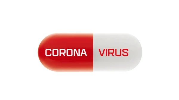Botemedlet Mot Coronavirus Medicin Piller Vit Bakgrund Kapselpiller Vektorillustration Kapsel — Stock vektor