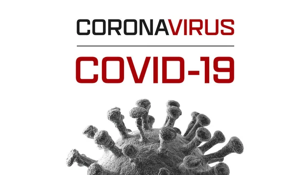 Virus aislado en blanco. Primer plano de las células del coronavirus o molécula bacteriana. Gripe, vista de un virus bajo un microscopio, enfermedad infecciosa. Bacterias, organismo infectado por células. Virus Covid-19. Renderizado 3D — Foto de Stock