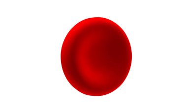 Beyaz arka planda izole edilmiş eritrosit ya da kırmızı kan hücresi. Hematoloji, mikrobiyoloji, mikrobiyoloji, insan sağlığı illüstrasyonları için hemoglobinin 3D gerçekçi vektör resmi