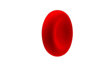 Beyaz arka planda izole edilmiş eritrosit ya da kırmızı kan hücresi. Hematoloji, mikrobiyoloji, mikrobiyoloji, insan sağlığı illüstrasyonları için hemoglobinin 3D gerçekçi vektör resmi