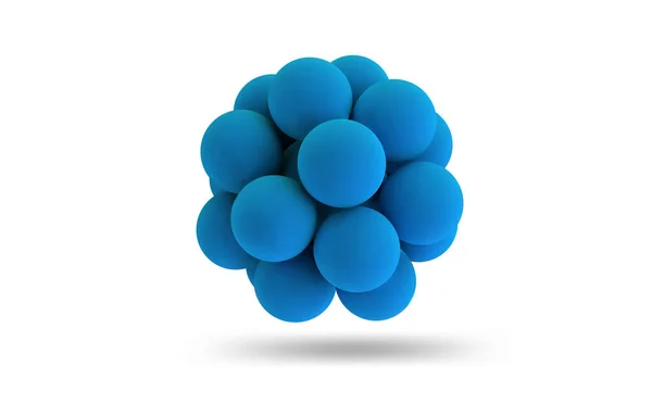 Molecule Concept Illustration Esferas Abstractas Bolas Azules Conceptos Investigación Química — Archivo Imágenes Vectoriales