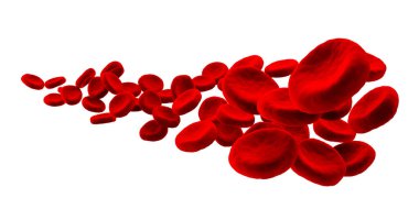 High detail blood cell isolated on white background. Wave of red blood cells. Healthcare and medical concept. 3d render clipart