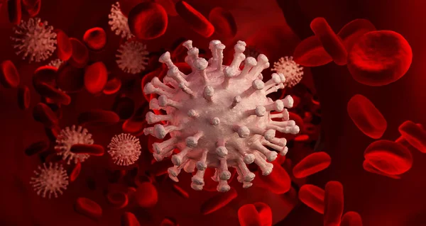 Coronavirus 2019 Ncov Romanzo Coronavirus Cellule Del Sangue Concetto Pandemico — Foto Stock