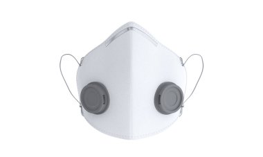 Gerçek bir maske. Doktor maskesi ve korona virüs koruması beyaz arka planda izole edilmiş. 3d hazırlayıcı