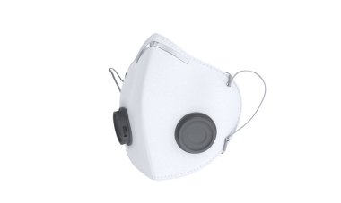 Gerçek bir maske. Doktor maskesi ve korona virüs koruması beyaz arka planda izole edilmiş. 3d hazırlayıcı