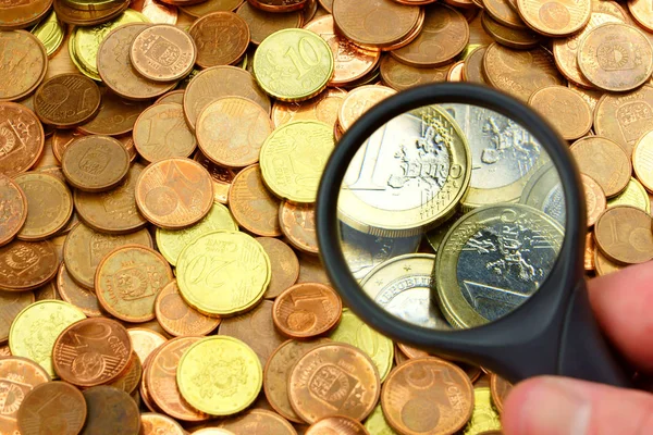 Zoomed by magnifier coins