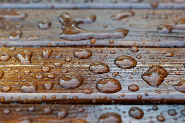 Background Water Drops Wooden Surface — Stock Photo, Image