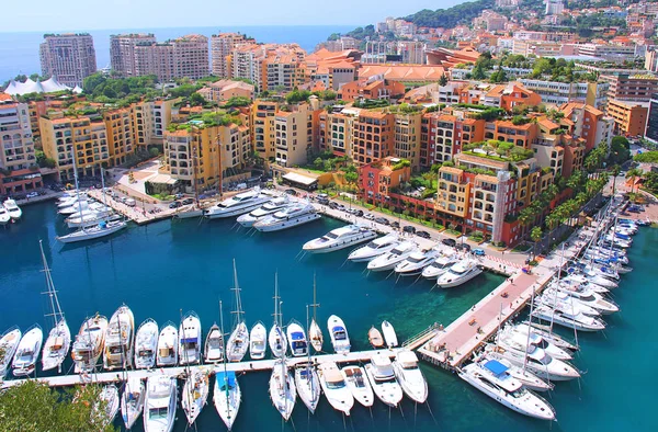 Vista panorámica de Fontvieille - nuevo distrito de Mónaco . — Foto de Stock