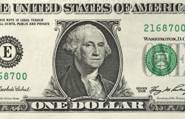 Bir dolar bir not ile. 1 dolar
