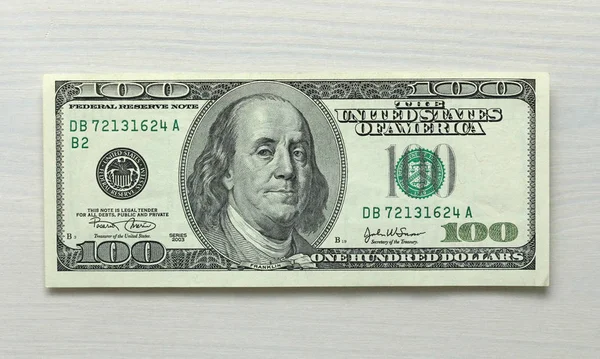 100美元用一张钞票 — 图库照片