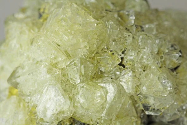 Schwefelmineral Gelbe Kristalle Von Mineralischem Schwefel — Stockfoto