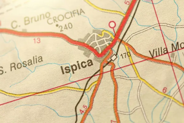 Ispika. Map. The islands of Sicily, Italy.