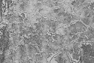 Eski lapa lapa grungy kırık duvardan peeling boya. Çatlaklar, çizik, peeling eski boya ve sıva arka plan üzerinde eski duvar çimento. Eski çimento taş duvar vintage kırık gri. Kopya alanı ile tasarım.
