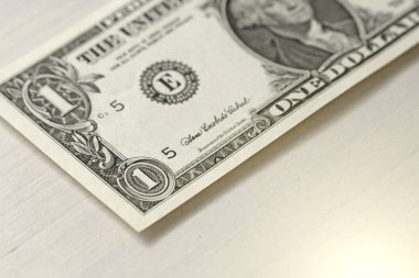 Bir dolar bir not ile. 1 dolar