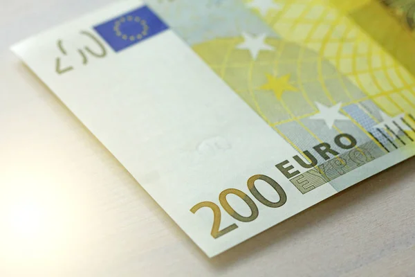 Two Hundred Euros. 200 Euro With One Note. 200 Euro — Stock Photo, Image