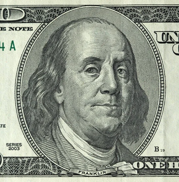 Cem dólares com uma nota. 100 dólares — Fotografia de Stock