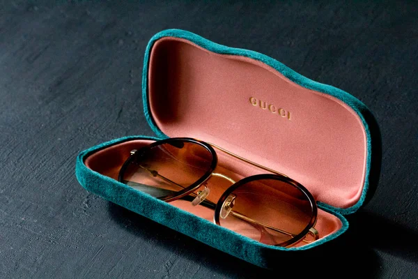 Moscow Russia May 2020 Gucci Sunglasses Popular High End Brand — Stock Photo, Image