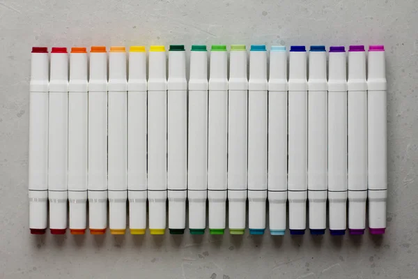 Set Feutre Multicolore Lumineux Stylos Marqueurs Avec Des Numéros Désignation — Photo