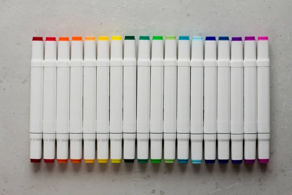 Set Feutre Multicolore Lumineux Stylos Marqueurs Avec Des Numéros Désignation — Photo