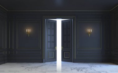 Klasik bir iç karanlık tondur. 3D render.