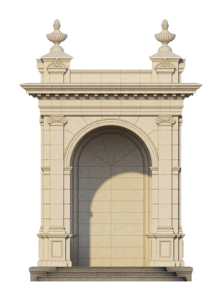 Arcade de una piedra blanca con un nicho en el estilo clásico. 3d renderizar —  Fotos de Stock