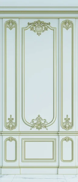 Paneles de pared de estilo clásico. renderizado 3d —  Fotos de Stock