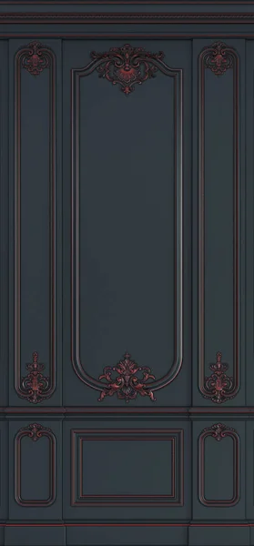 Panele ścienne w klasycznym stylu. renderowania 3D — Zdjęcie stockowe