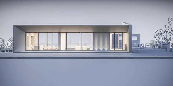 House in a minimalist style. Showroom. 3d rendering.