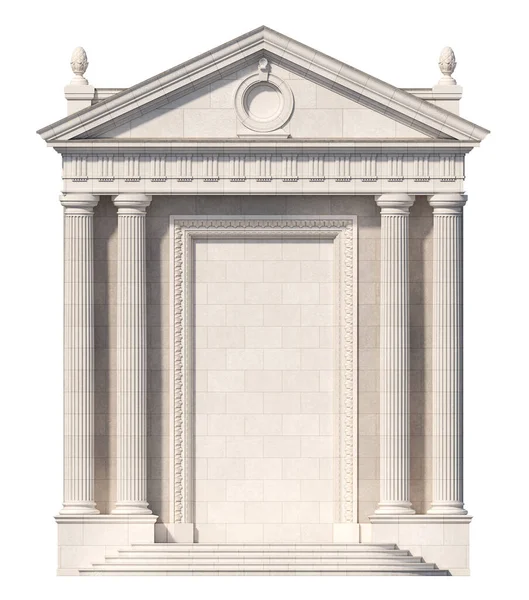 Det Portico Arkitektoniska Inslag Den Klassiska Byggnadsfasaden Med Nisch Rendering — Stockfoto