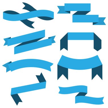 mavi kurdele afiş simge kümesi