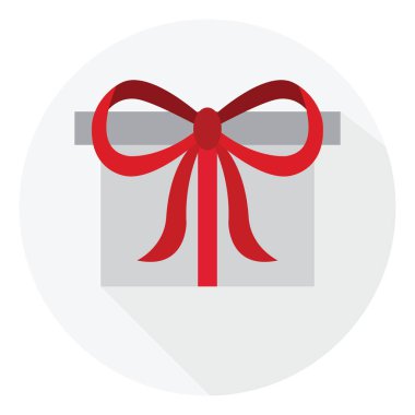  Beyaz hediye kutusunda kırmızı ve yay var.