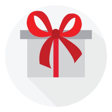  Beyaz hediye kutusunda kırmızı ve yay var.