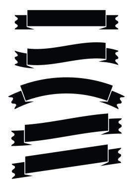 kurdele pankartı simgesi, düz tasarım