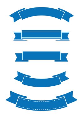 mavi kurdele afiş simge kümesi