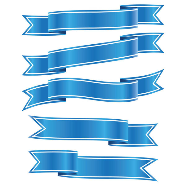 набор иконки с голубой лентой
