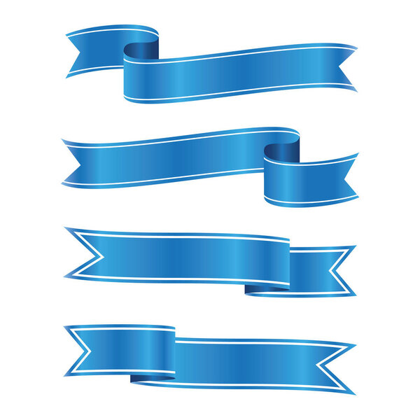 набор иконки с голубой лентой
