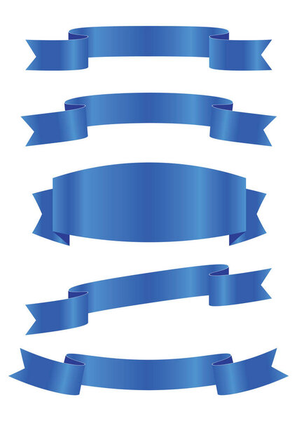 набор иконки с голубой лентой
