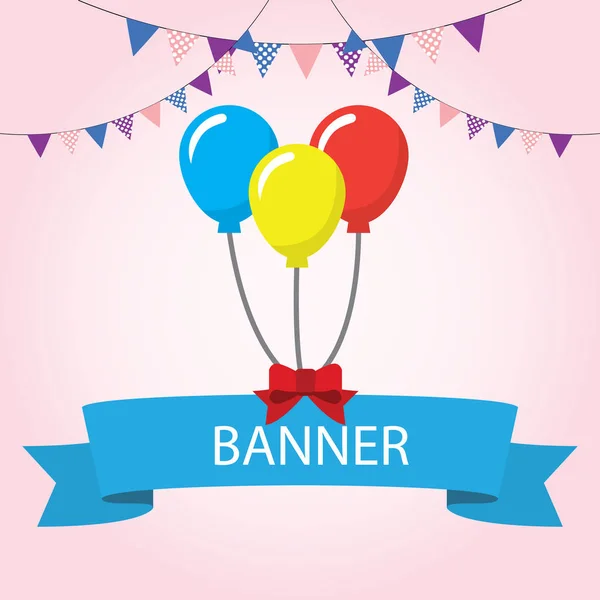 Banner text box with color balloon — Stock Vector
