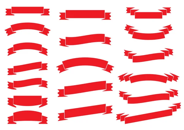 Ensemble d'icône de bannière d'arc rouge — Image vectorielle