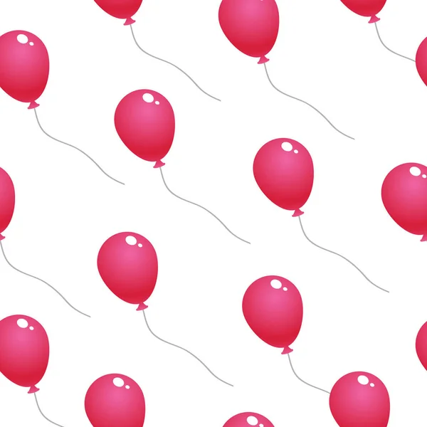 Padrão sem costura com balões vermelhos —  Vetores de Stock
