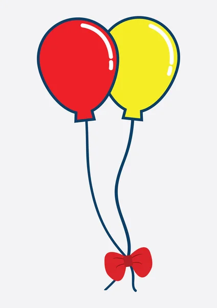 Estilo de design plano de balão vermelho e amarelo , —  Vetores de Stock