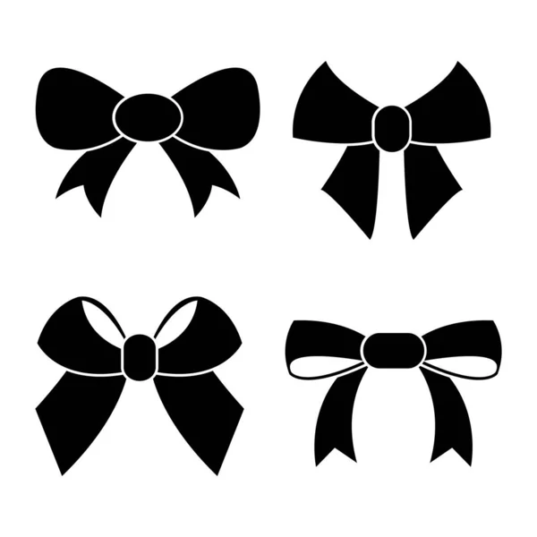 Set of graphical decorative bows. — Stock Vector